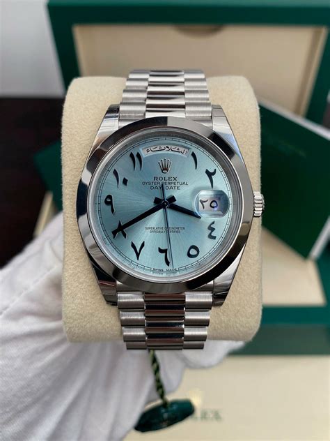 rolex platinum arabic dial|arabic dial rolex iced out.